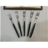 Image 2 : LOT 6 (5) VINTAGE ART DECO OYSTER FORKS & FRAMED