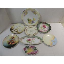 LOT 8 VINTAGE BAVARIAN CHINA PLATES, BANANA BOATS