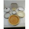 Image 1 : LOT 13 ASSORTED STONEWARE: PIE PLATE, CASSEROLE &