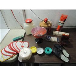 LOT 12 ASSORTED ITEMS: THERMOS INSERT, CLOTHES