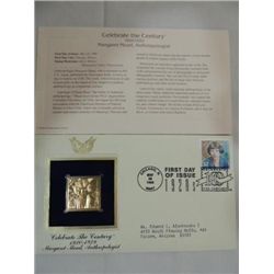 1998 FIRST DAY ISSUE MARGRET MEAD & GOLD STAMP