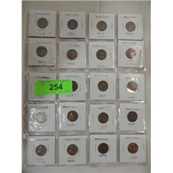 LOT 20 1919 TO 56 CIRCULATED WHEAT PENNIES