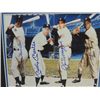 Image 2 : 13X13 BASEBALL PRINT 4 AUTOGRAPHS MAYS, DIMAGGIO,