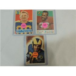 LOT 3 VINTAGE FOOTBALL CARDS: 1956 TOPPS #19, 1959