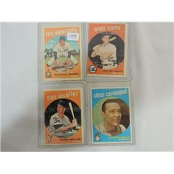 LOT 4 1959 TOPPS BASEBALL PLAYER CARDS: #169, 45,