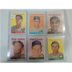 LOT 6 TOPPS BASEBALL PLAYER CARDS: #200, 193,