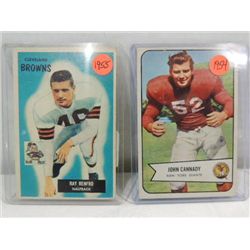 LOT 2 FOOTBALL CARDS 1954 BOWMAN # 19, 1955 BOWMAN