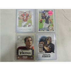 LOT 4 2011 FOOTBALL ROOKIE CARDS ALL C. PONDER