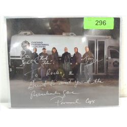 10X8 PHOTO CHICAGO PARANORMAL COPS 3 AUTOGRAPHS: