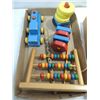 Image 2 : HUGE SELECTION VINTAGE ALL WOOD TOYS: PEGS, RINGS,