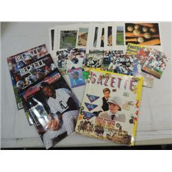 BOX LOT ASSORTED SPORTS COLLECTIBLES: MAGAZINES,