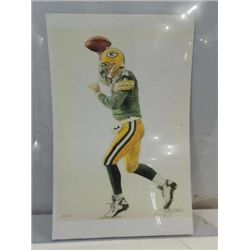11X17 FOOTBALL ARTIST PROOF BRETT FARVE, SIGNED &
