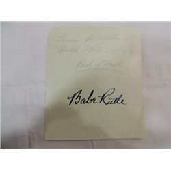 BABE RUTH CUT SIGNATURE AUTOGRAPH