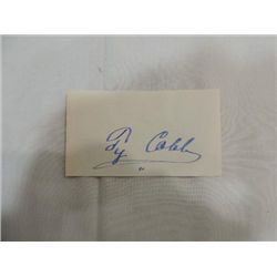 TY COBB CUT SIGNATURE AUTOGRAPH