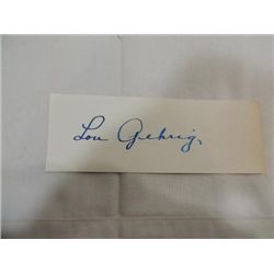 LOU GEHRIG CUT SIGNATURE AUTOGRAPH