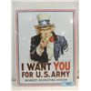 Image 1 : 12X16 METAL PRINTED SIGN: UNCLE SAM, I WANT YOU