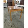 Image 2 : VINTAGE 58X30 WALNUT & MAPLE KITCHEN TABLE