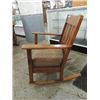 Image 2 : ANTIQUE MISSION STYLE OAK ROCKING CHAIR