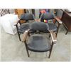 Image 1 : LOT 3 MAHOGANY & FAUX LEATHER OFFICE CHAIRS