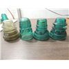Image 2 : LOT 11 VINTAGE GLASS ELECTRICAL INSULATORS: 2