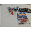 Image 2 : LOT 10 CHILDRENS TOYS: 6 SMURF FIGURES, HOT WHEEL,