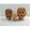 Image 1 : LOT 3 VINTAGE VINYL DOLL HEADS (2) WITH SLEEPY EYE