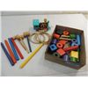 Image 1 : HUGE SELECTION VINTAGE ALL WOOD TOYS: PEGS, RINGS,