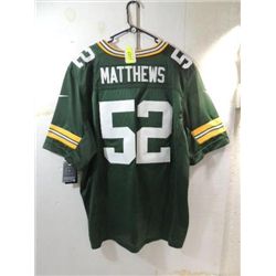 NIKE ON FIELD GREEN BAY PACKER JERSEY #52 MATTHEWS
