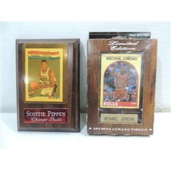 LOT 2 SCOTTIE PIPEN & MICHAEL JORDAN PLAQUES