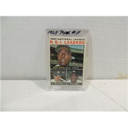 1964 TOPPS #11 BASEBALL RBI LEADER CARD: