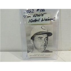 1962 KAHN'S WEINERS BASEBALL CARD JIM OTOOLE