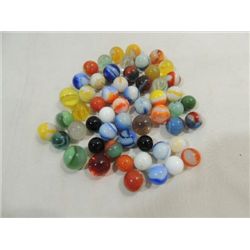 LOT 55 VINTAGE MARBLES: ALL REDS, CORK SCREWS, CAT