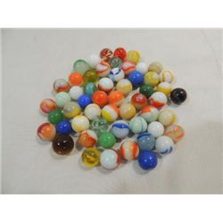LOT 55 VINTAGE MARBLES: VITROS, SHOOTER, CORK