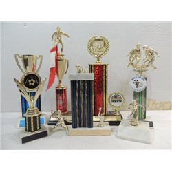 LOT 7 VINTAGE ASSORTED SOCCOR TROPHIES