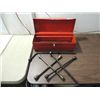 Image 1 : FORMED STEEL SHOP TOOL BOX & 4 TIRE IRONS