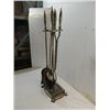Image 2 : VINTAGE METAL FIREPLACE STAND, POKER, TONG, SHOVEL