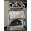Image 2 : LOT 7 TUBS ASSORTED SEWING SUPPLIES: ZIPPERS,
