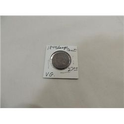 1844 CIRCULATED (VG) CORONET LARGE CENT