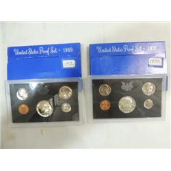LOT 2 1969 & 70 UNITED STATES PROOF COIN SETS