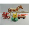 Image 1 : LOT 4 VINTAGE TOYS: FISHER-PRICE PULL FIRETRUCK,