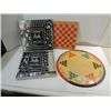 Image 1 : LOT 3 GAME BOARDS: PRESS METAL CHINESE CHECKER,