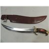 Image 1 : 17.5" SOLINGEN STEEL CURVED BLADE KNIFE & LEATHER