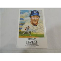 SPARKY LYLE SIGNATURE AUTOGRAPH ON PHOTO CARD