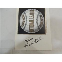 BABE RUTH SIGNATURE AUTOGRAPH ON LOGO