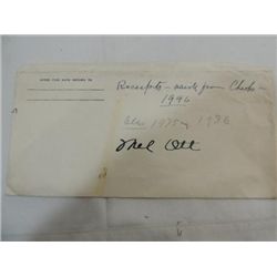 MEL OTT SIGNATURE AUTOGRAPH ON ENVELOPE NO COA