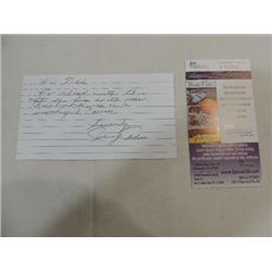 JOHNNY PODRES SIGNATURE AUTOGRAPH ON CARD COA