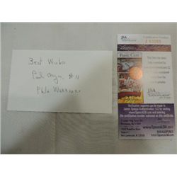 PAUL ARIZIN SIGNATURE AUTOGRAPH ON CARD COA
