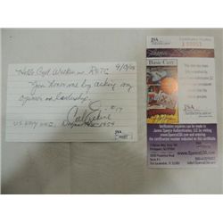 CARL ERSKINE SIGNATURE AUTOGRAPH ON CARD COA