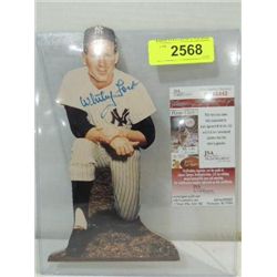 WHITEY FORD SIGNATURE AUTOGRAPH ON CUTOUT  COA