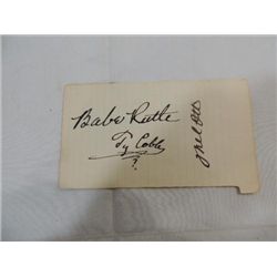 RUTH, COBB & OTT CUT SIGNATURE AUTOGRAPH NO COA